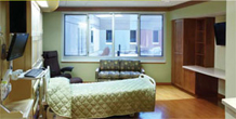 Large and comfortable patient rooms welcome family members to Perham Health Hospital