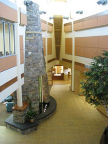 Perham Health Hospital entrance and lobby with healing environment